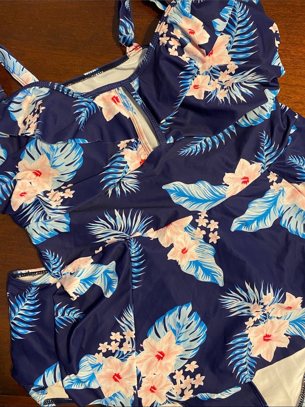 Navy Floral Two Piece Swimsuit Plus size 4 XL